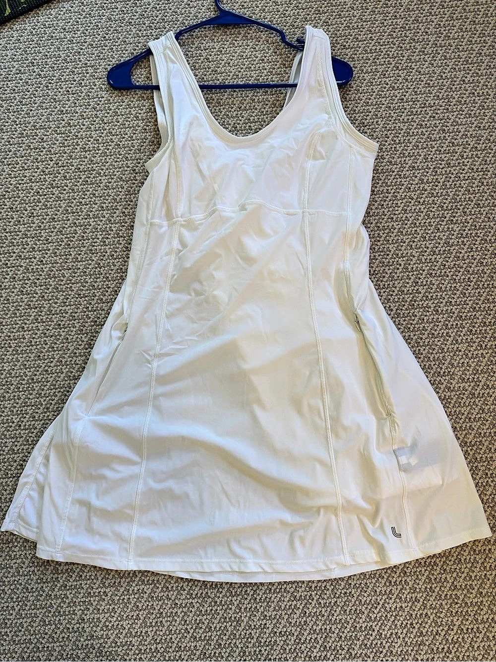 Lolë White Tennis Dress with Built-In Shorts, Size M